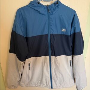 New Balance Men’s Large Shades of Blue Colorblock Fleece-lined Jacket